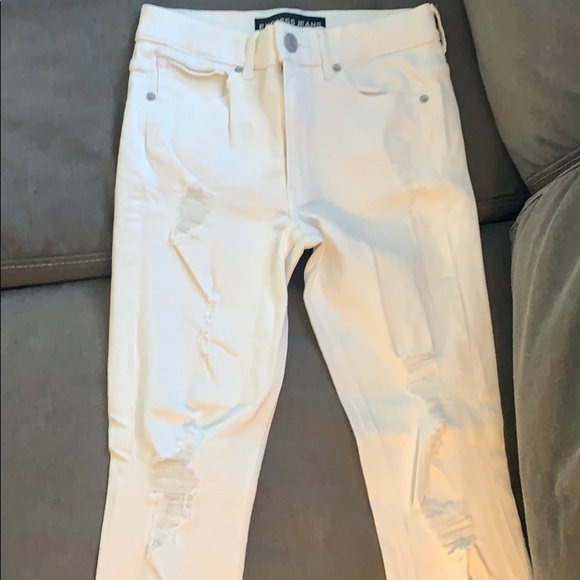 Express jeans, white with “destroyed” look - Picture 2 of 5